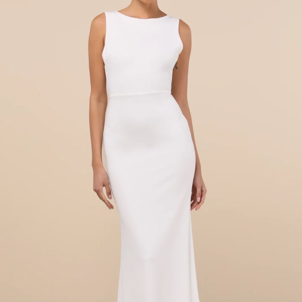 Lulu's White Ruffle-Back Maxi Dress - Picture 5 of 5